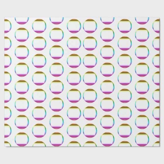 Ljus färgrik regnbågsgradient glasscirklar presentpapper (Seam)