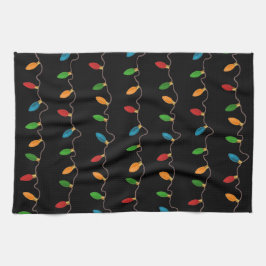 Ljus, färgstark julsträng | Rustik Helgdag Kökshandduk