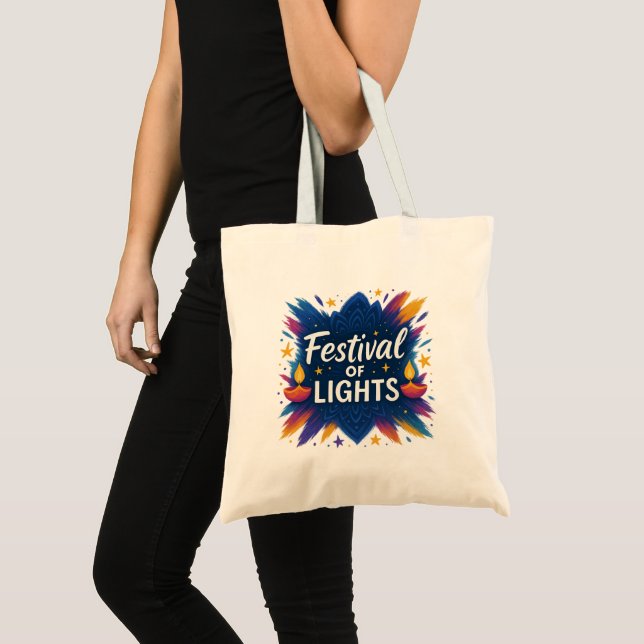 Ljus festival | Diwali Anpassningsbar Tote Bag Tygkasse (Framsida (produkt))