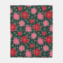 Ljus festlig jul poinsettia kastfilt