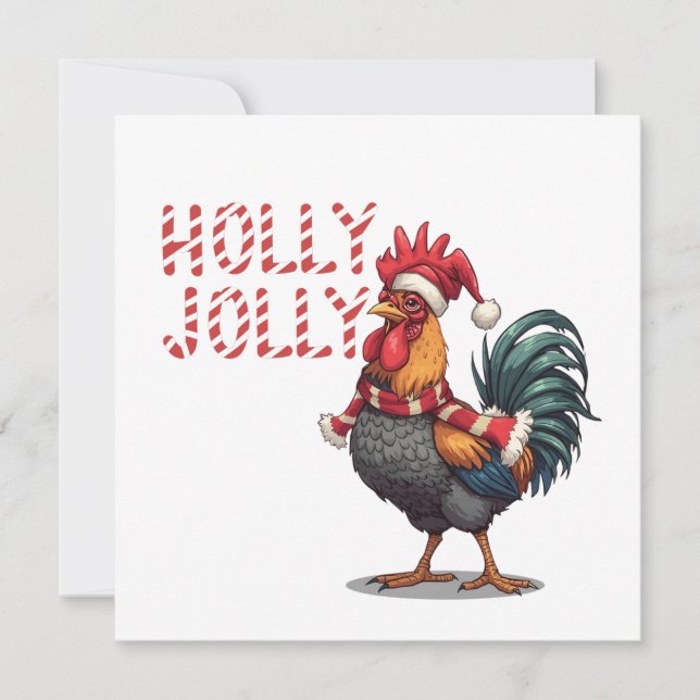 Ljus & Festlig Tupp Jul  Julkort (Framsida)