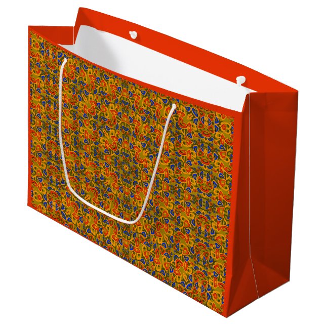 Ljus flerfärgad mönstrad näsduk orange (Framsidan Vinklad)