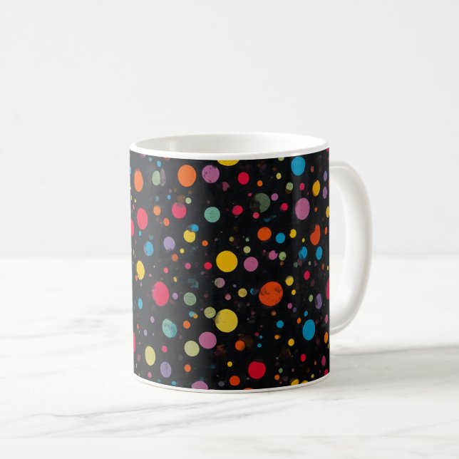 Ljus flerfärgad prickmönster  kaffemugg (Framsida höger)