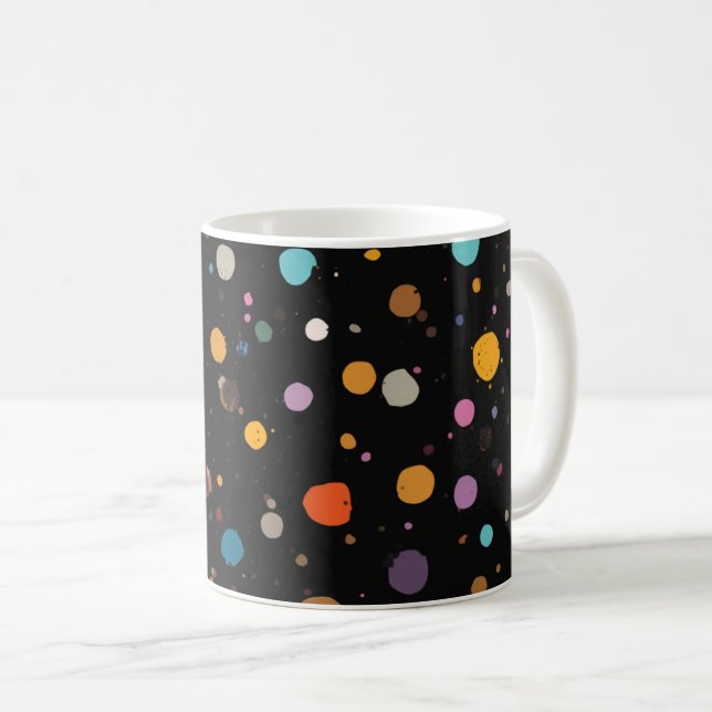 Ljus flerfärgad prickmönster  kaffemugg (Framsida höger)