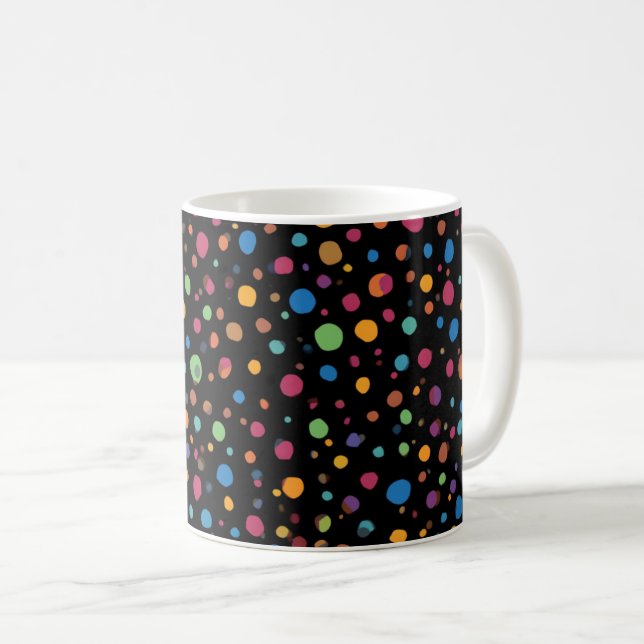 Ljus flerfärgad prickmönster  kaffemugg (Framsida höger)