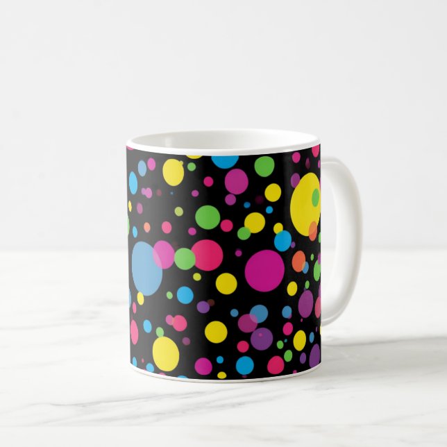 Ljus flerfärgad prickmönster  kaffemugg (Framsida höger)