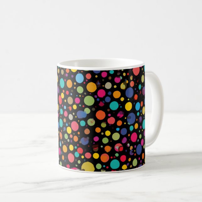 Ljus flerfärgad prickmönster  kaffemugg (Framsida höger)