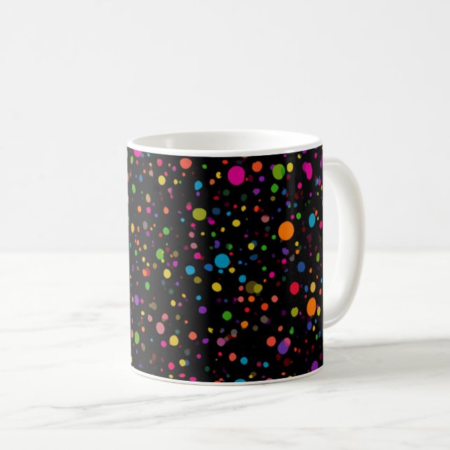 Ljus flerfärgad prickmönster  kaffemugg (Framsida höger)