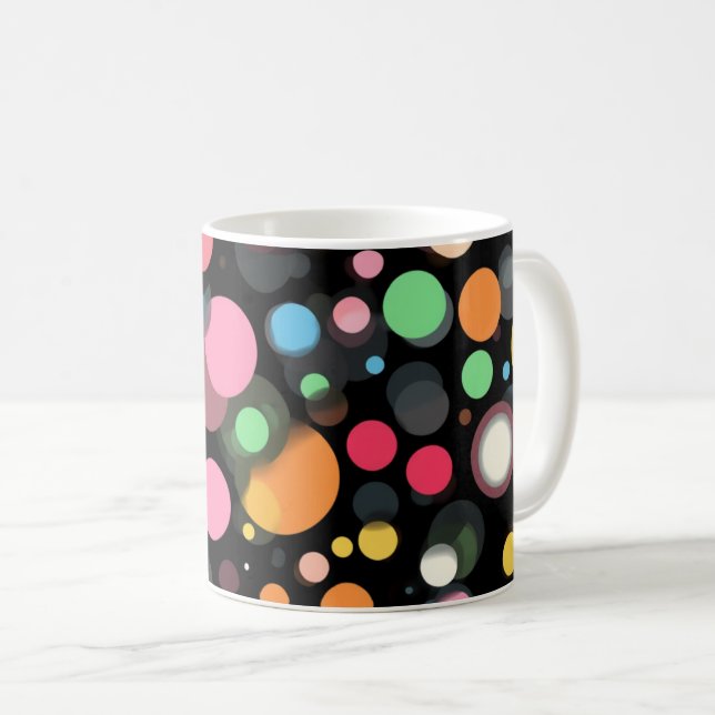 Ljus flerfärgad prickmönster  kaffemugg (Framsida höger)