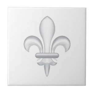 ljus Fleur-de-lys - grå färg Kakelplatta