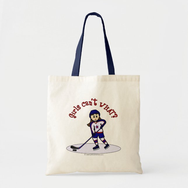 Ljus Flickor Hockey Player Tygkasse (Framsidan)