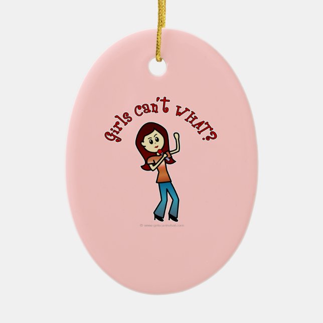 Ljus flicksångare julgransprydnad keramik (Framsidan)