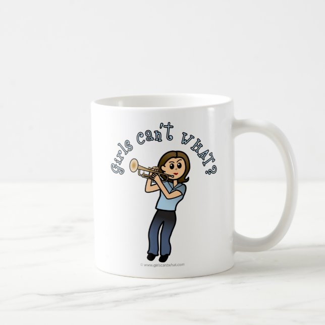 Ljus Flicktrumpet Player Kaffemugg (Höger)