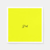 Ljus fluorescerande gul enfärgad initialer namn