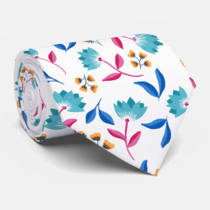 Ljus folklig blomkonst slips