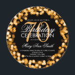 Ljus för 70th födelsedag för elegant guld- inbjudningar<br><div class="desc">Mall för inbjudan för födelsedagsfest för elegant 70th Sparkling guld-. Presentera guldljus,  stränger guld,  och guld sparkles. Underbart för den 70th födelsedagen och mer!</div>
