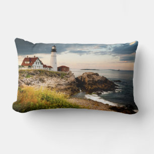 Ljus för Portland Head Cape Elizabeth ME Lumbarkudde