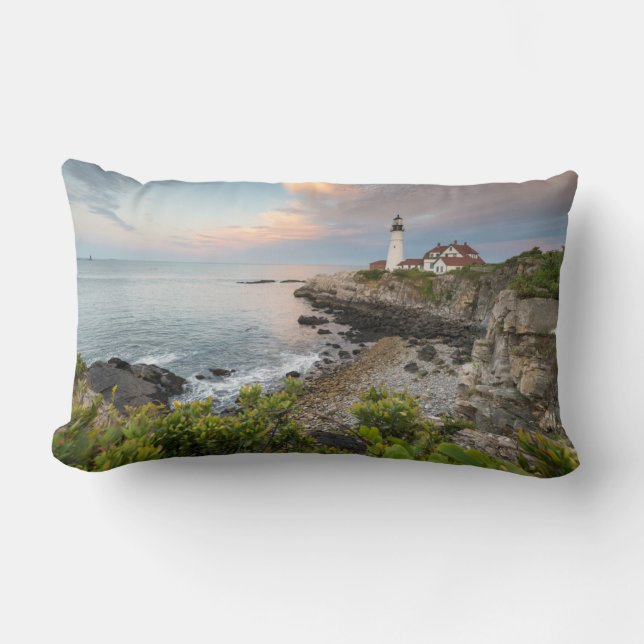 Ljus för Portland Head | Cape Elizabeth, ME Lumbarkudde (Framsida)