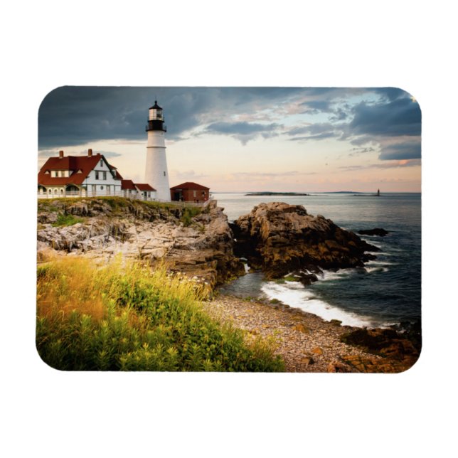 Ljus för Portland Head | Cape Elizabeth ME Magnet (Horisontell)