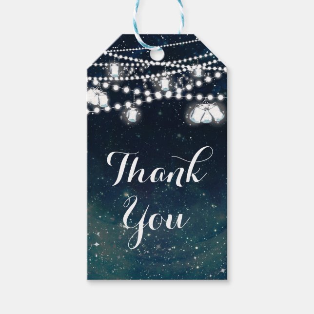 Ljus-förmån för Rustic kvällstid Himlar Mason Burk Presentetikett (Framsidan)