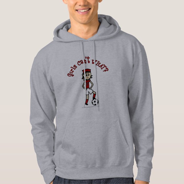 Ljus fotboll i rött hoodie (Framsida)