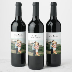 Ljus foto Meddelande om Förlovning Vin-märknin Vinflaska Etikett