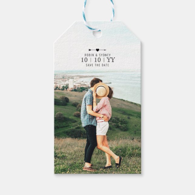 Ljus foto | Spara datum | Märkre av gåva Presentetikett (Framsidan)