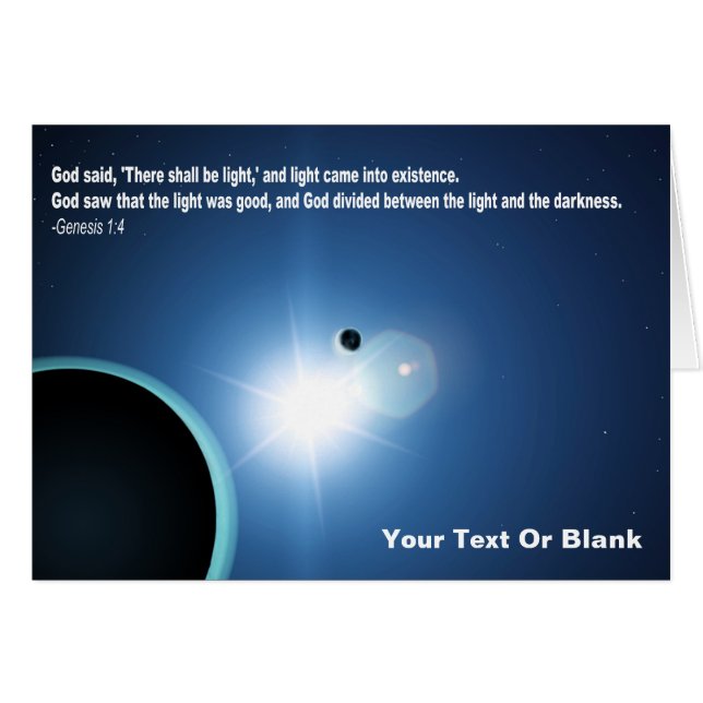 Ljus från mörker - Genesis 1:4 (Framsidan Horizontal)