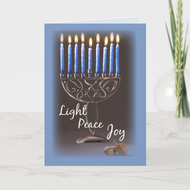 Ljus, fred, Joy, Hanukkah Helgkort (Framsida)