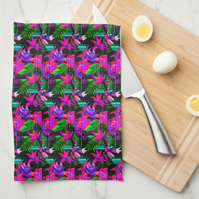 Ljus geometrisk afrikansk blomsterdesign kökshandduk (Vikt i Fjärdedel)