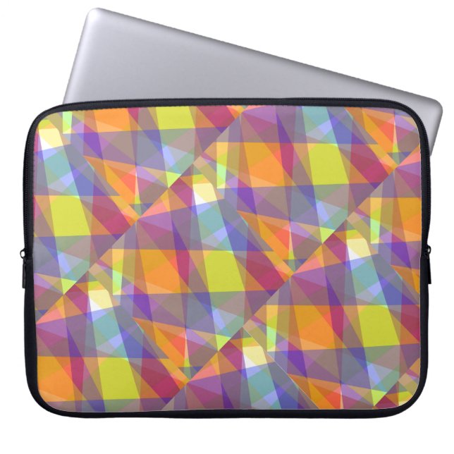 Ljus geometrisk - bärbar datorsleeve laptop fodral (Framsidan)