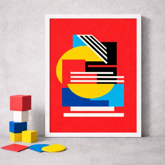 Ljus geometrisk design i minimalistiska former poster (Skapare uppladdad)
