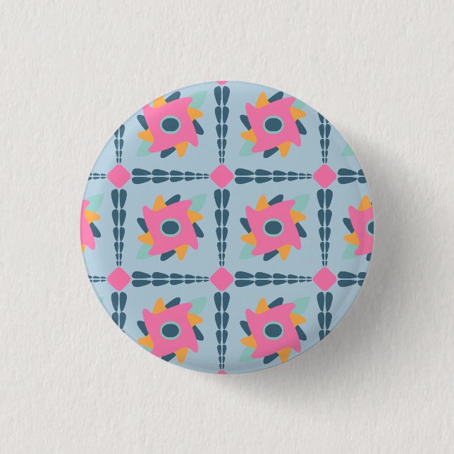 Ljus geometrisk kakeldesign knapp (Framsida)