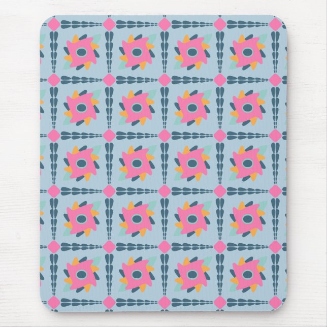 Ljus geometrisk kakeldesign musmatta (Framsidan)