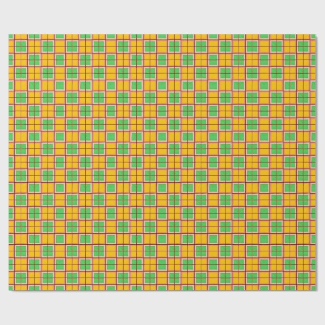 Ljus geometrisk mönster med symmetriska former presentpapper (Platt)
