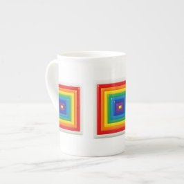 Ljus geometrisk popkonst benporslin mugg