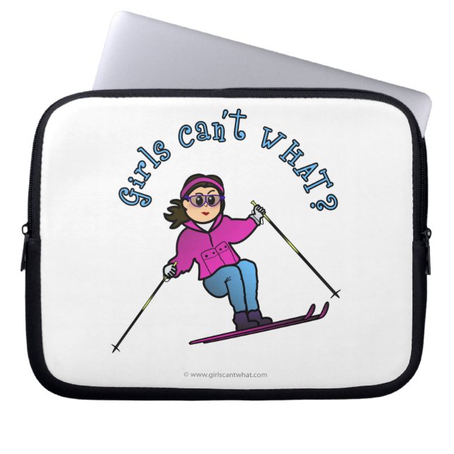 Ljus Girl Snö Skickar Laptop Sleeve (Framsidan)