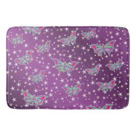 ljus, glansig, fjärilar, exklusiv + mönster, badrumsmatta