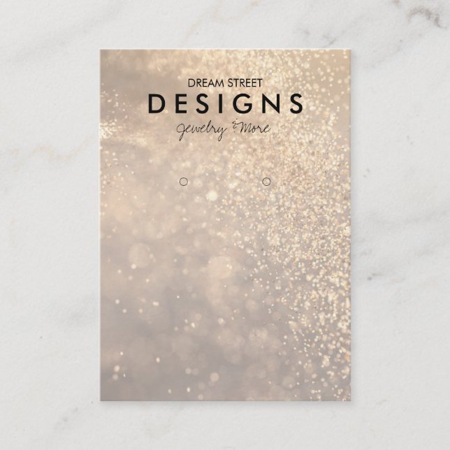 Ljus Glitter Instagram Earring Visning Card Visitkort (Framsida)