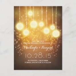 ljus glitter & lanternor spara datumet meddelande vykort