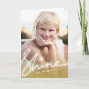 Ljus Glöd Handskrift Skript Guld Ombre Foto Helgkort