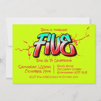 Ljus Graffiti Fem Inbjudan