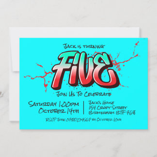 Ljus Graffiti Fem Inbjudan