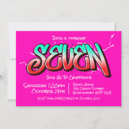 Ljus Graffiti Sju Inbjudan