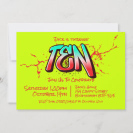 Ljus Graffiti Tio Inbjudan