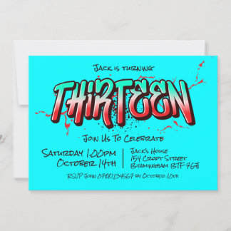 Ljus Graffiti Tretton Inbjudan