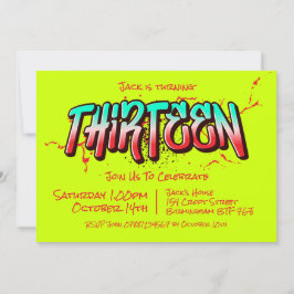 Ljus Graffiti Tretton Inbjudan