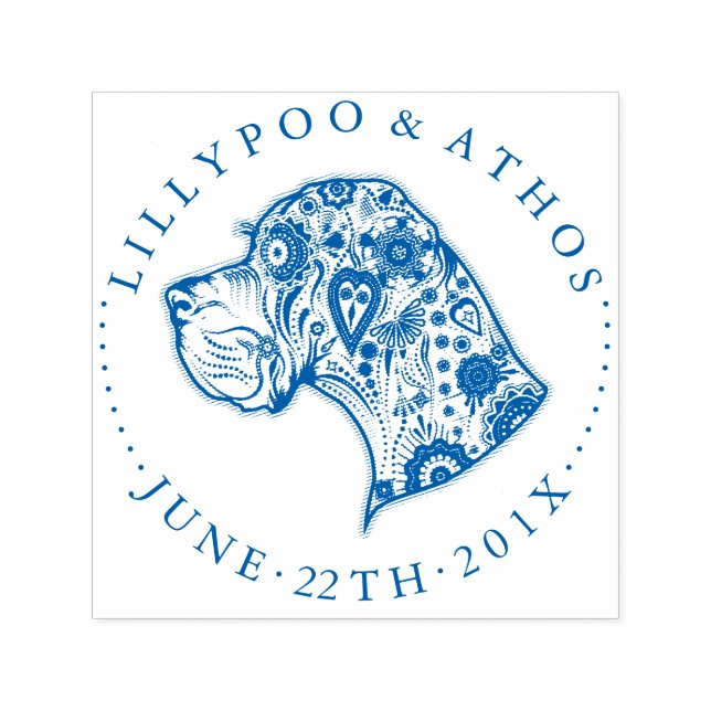 Ljus Grand Danois Frimärken Självfärgande Stämpel (Design)