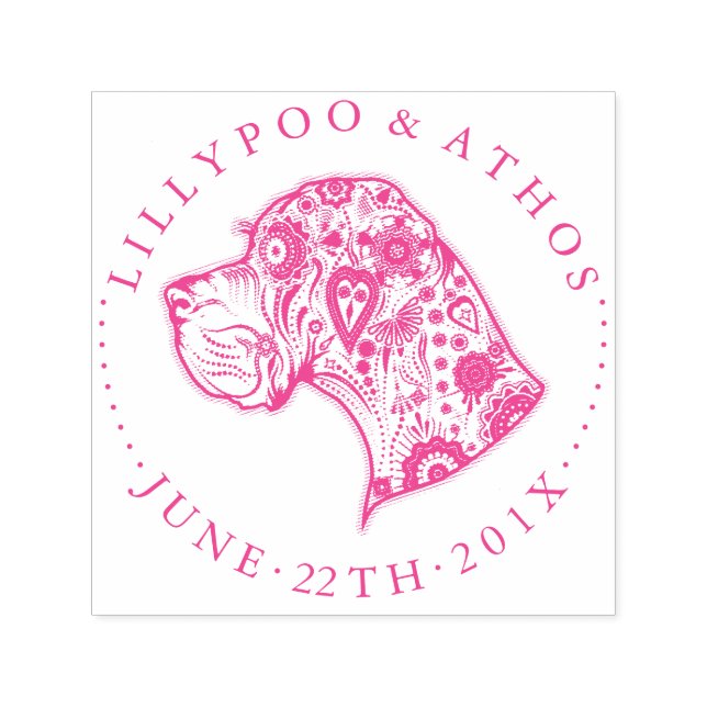 Ljus Grand Danois Frimärken Självfärgande Stämpel (Design)