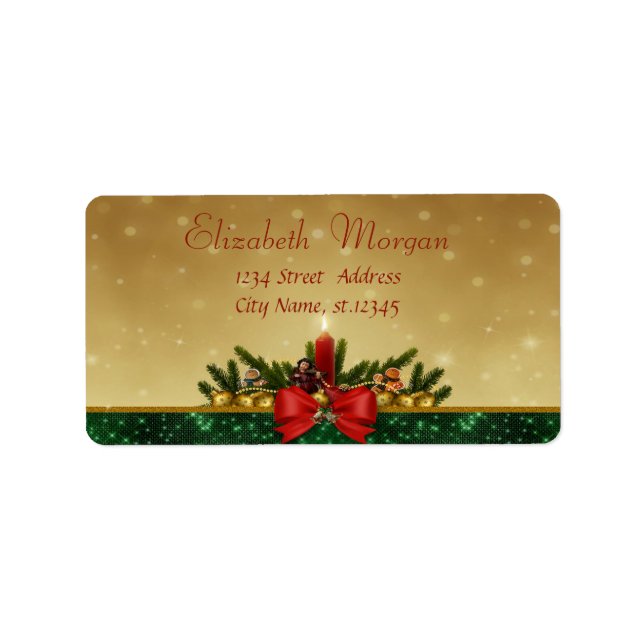 ljus,Gräs Träd,Röda bladet Helgdag Adressetikett (Framsidan)